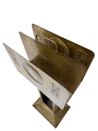 Vienna Secession Patinated Brass Magazine Rack, 1900s